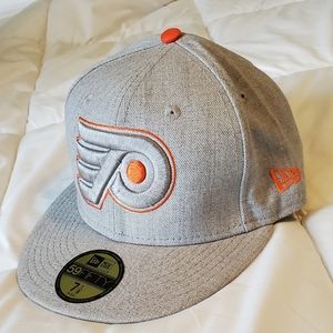 Philadelphia Flyers Heather Grey and Orange New Era 59fifty 7 1/8